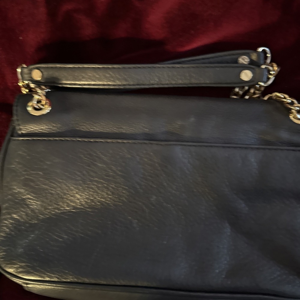 MICHAEL KORS FULTON Bag SMALL SHOULDER FLAP PURSE Black Pebbled Leather - Picture 5 of 10